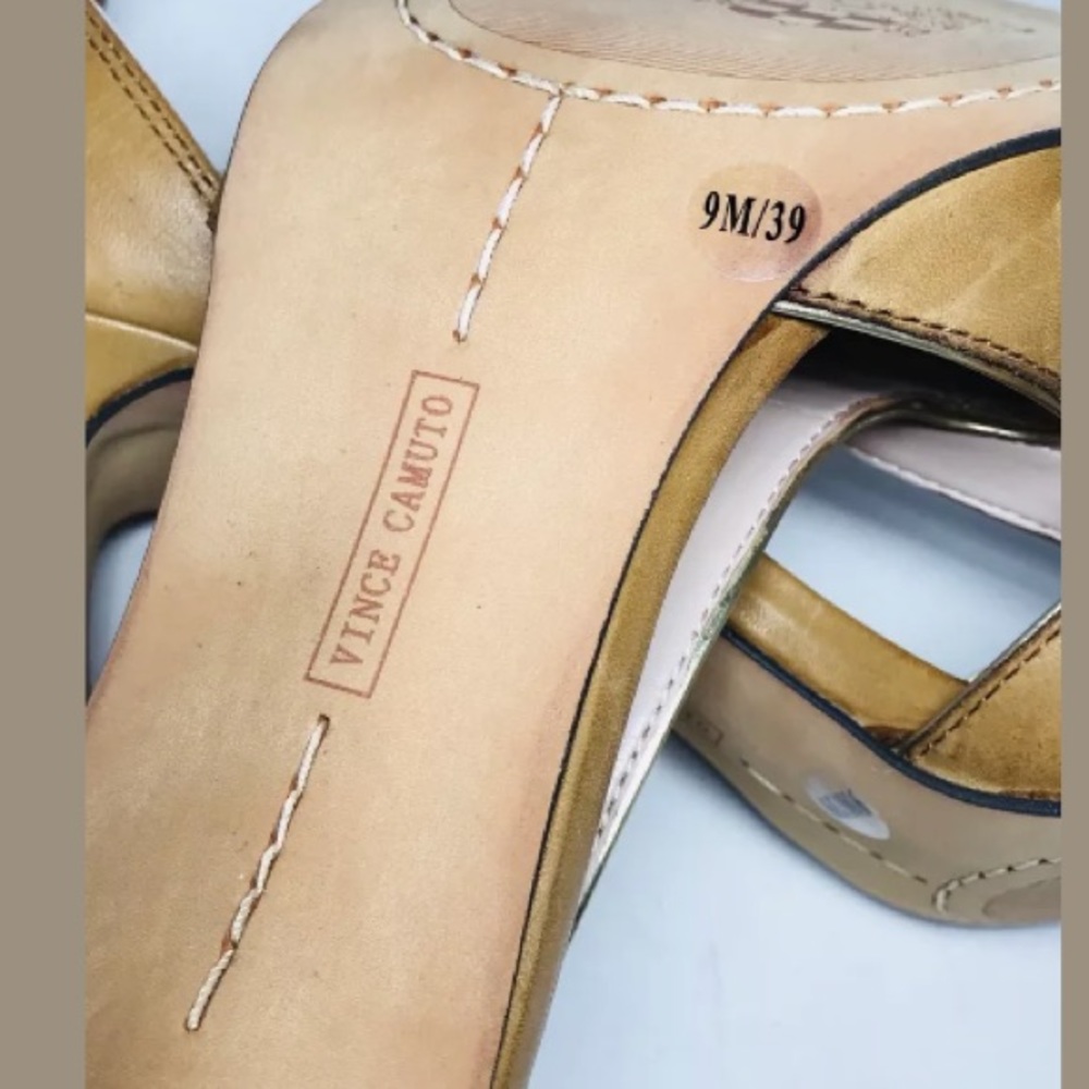 NEW Vince Camuto Kelva High Heels 9M 39 Brown Leat - Picture 3 of 8